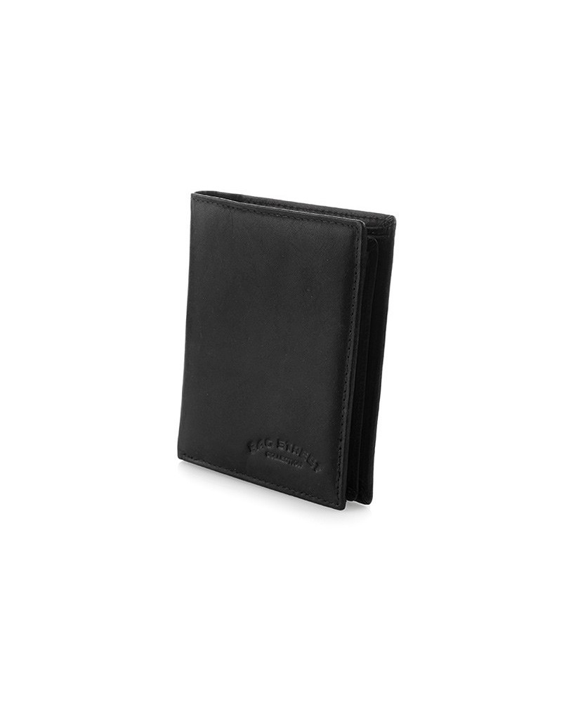 Czarny pionowy portfel męski, prosty klasyczny portfel dla niego Bag Street 884