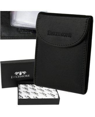 Czarne etui na dokumenty skórzane okładki portfel Beltimore G90