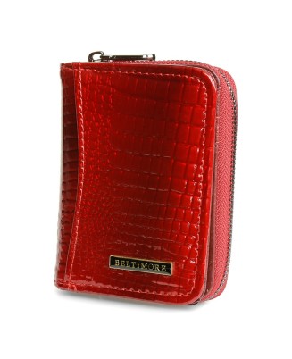 Czerwony mały portfel damski skórzany lakierowany Beltimore A05