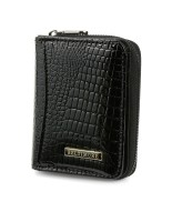 Czarny mały portfel damski skórzany lakierowany Beltimore A05