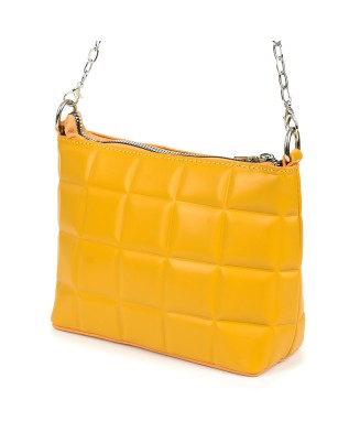 Żółta torebka damska, elegancka pikowana listonoszka na ramię Z39