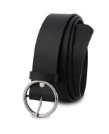 Skórzany pasek damski do spodni sukienki czarna skóra nat. 3,5 cm Beltimore B81