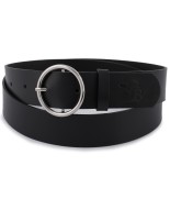 Skórzany pasek damski do spodni sukienki czarna skóra nat. 3,5 cm Beltimore B81