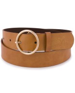 Skórzany pasek damski do spodni sukienki camelowy skóra nat. 3,5 cm Beltimore B85