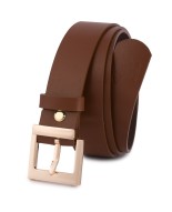 Skórzany pasek damski do spodni sukienki brązowy skóra nat 3 cm Beltimore D67