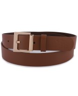 Skórzany pasek damski do spodni sukienki brązowy skóra nat 3 cm Beltimore D67