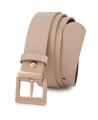 Skórzany pasek damski do spodni sukienki cielisty skóra nat 3 cm Beltimore D68