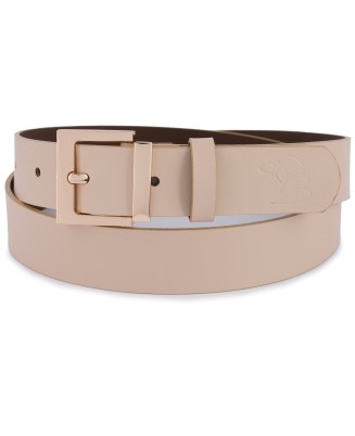 Skórzany pasek damski do spodni sukienki cielisty skóra nat 3 cm Beltimore D68