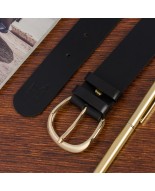 Skórzany pasek damski do spodni sukienki czarna skóra nat 4 cm Beltimore D83