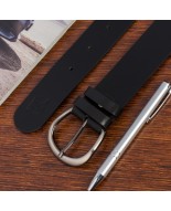 Skórzany pasek damski do spodni sukienki czarny skóra nat 4 cm Beltimore D86