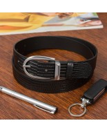 Skórzany pasek damski do spodni sukienki czarna skóra nat 3 cm Beltimore D89