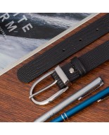 Skórzany pasek damski do spodni sukienki czarna skóra nat 3 cm Beltimore D89