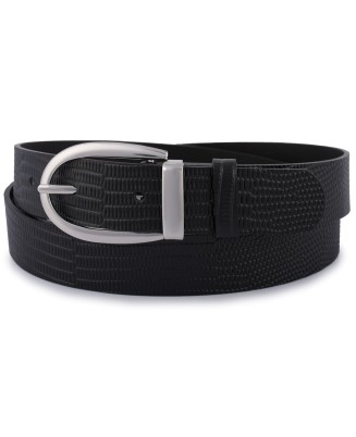 Skórzany pasek damski do spodni sukienki czarna skóra nat 3 cm Beltimore D89