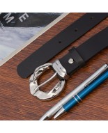 Skórzany pasek damski do spodni sukienki czarna skóra nat 3 cm Beltimore D95