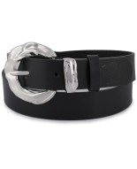 Skórzany pasek damski do spodni sukienki czarna skóra nat 3 cm Beltimore D95