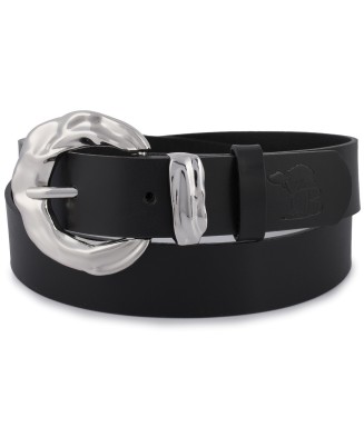 Skórzany pasek damski do spodni sukienki czarna skóra nat 3 cm Beltimore D95