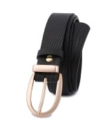 Skórzany pasek damski do spodni sukienki czarny skóra nat 3 cm Beltimore D92