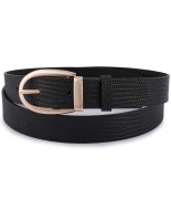 Skórzany pasek damski do spodni sukienki czarny skóra nat 3 cm Beltimore D92