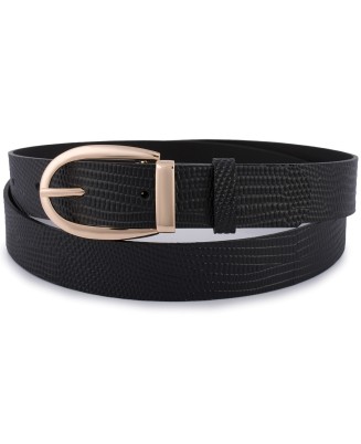 Skórzany pasek damski do spodni sukienki czarny skóra nat 3 cm Beltimore D92
