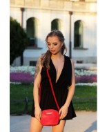 Czerwona mała damska torebka skórzana pasek Beltimore N22