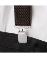 Szelki do spodni męskie eleganckie mocne V brązowe SZ2