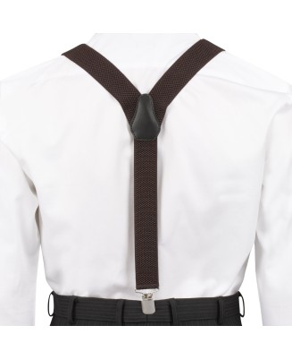 Szelki do spodni męskie eleganckie mocne V brązowe SZ2