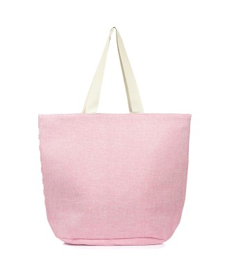 Różowa Duża torba plażowa na plażę torebka shopper lekka T65