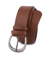 Skórzany pasek damski do spodni sukienki brązowy skóra nat 4 cm Beltimore D87