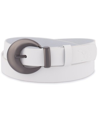 Skórzany pasek damski do spodni sukienki biała skóra nat 2,5 cm Beltimore O03