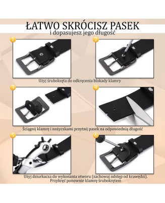 Skórzany pasek damski do spodni sukienki beżowa skóra nat 2,5 cm Beltimore O09